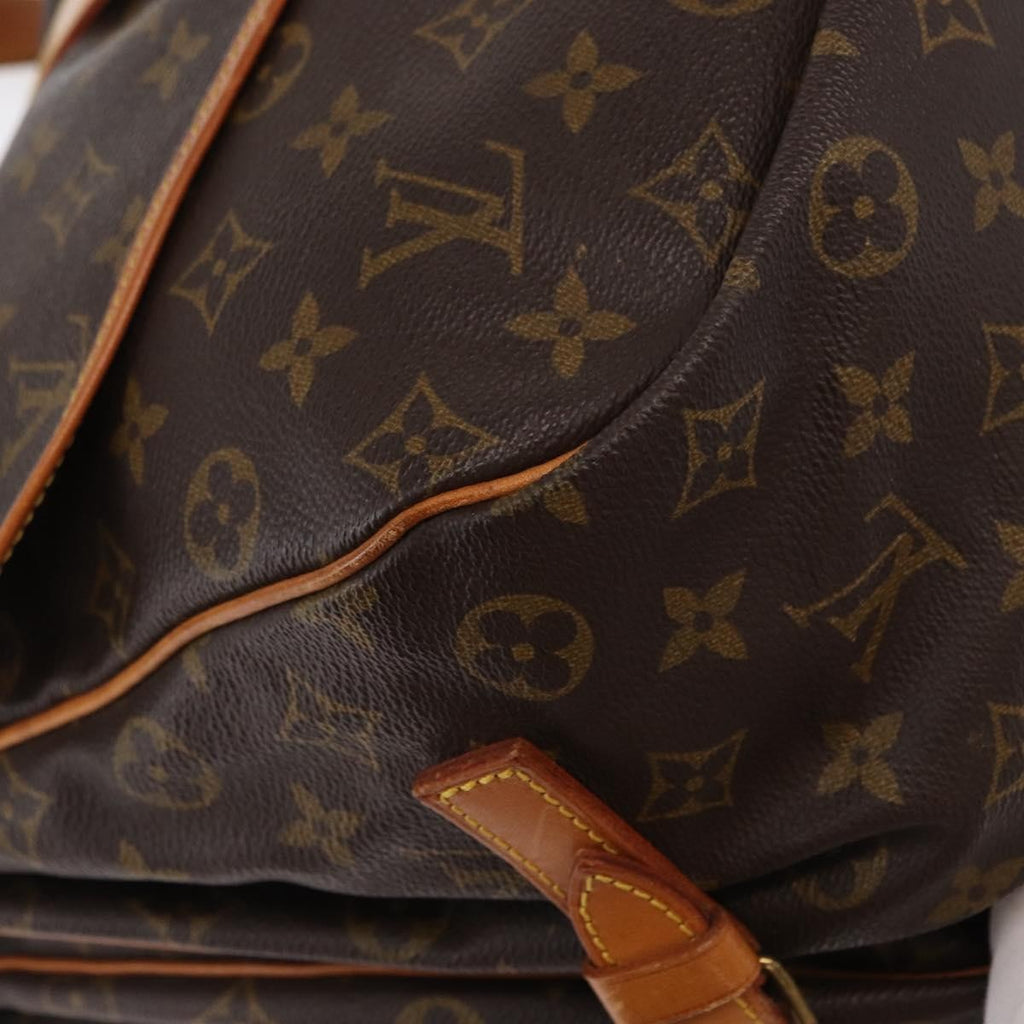 Louis Vuitton Saumur Handbag Monogram Canvas Brown Canvas Shoulder Bag Bag (Pre-Owned)