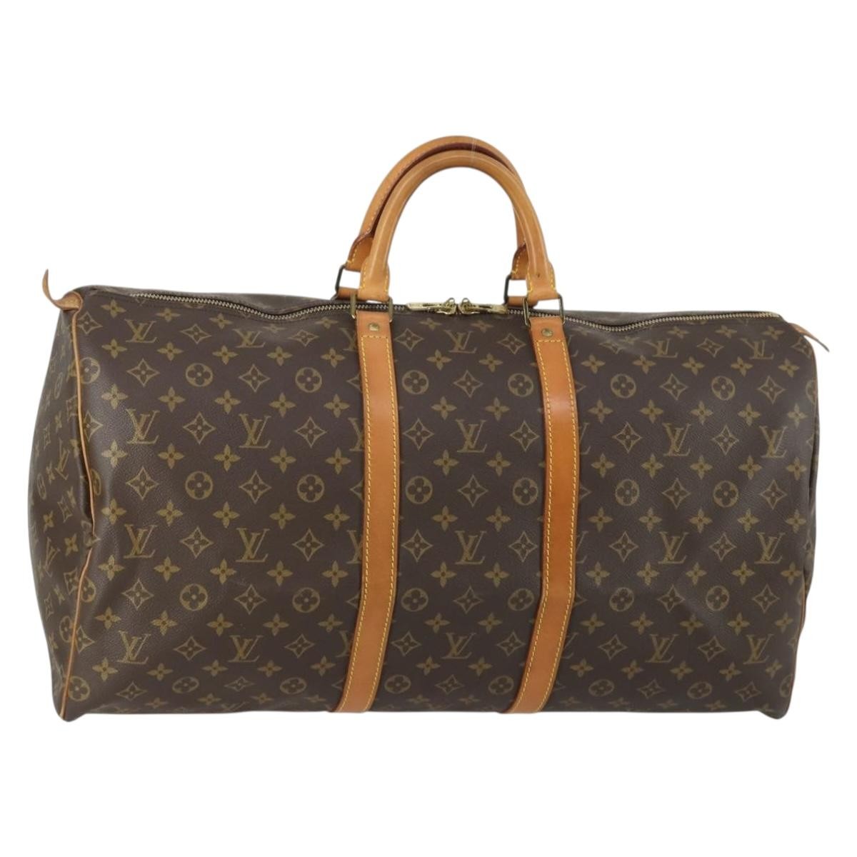 Louis Vuitton Keepall Bag Monogram Canvas Brown Canvas Travel Bag Bag (Pre-Owned)