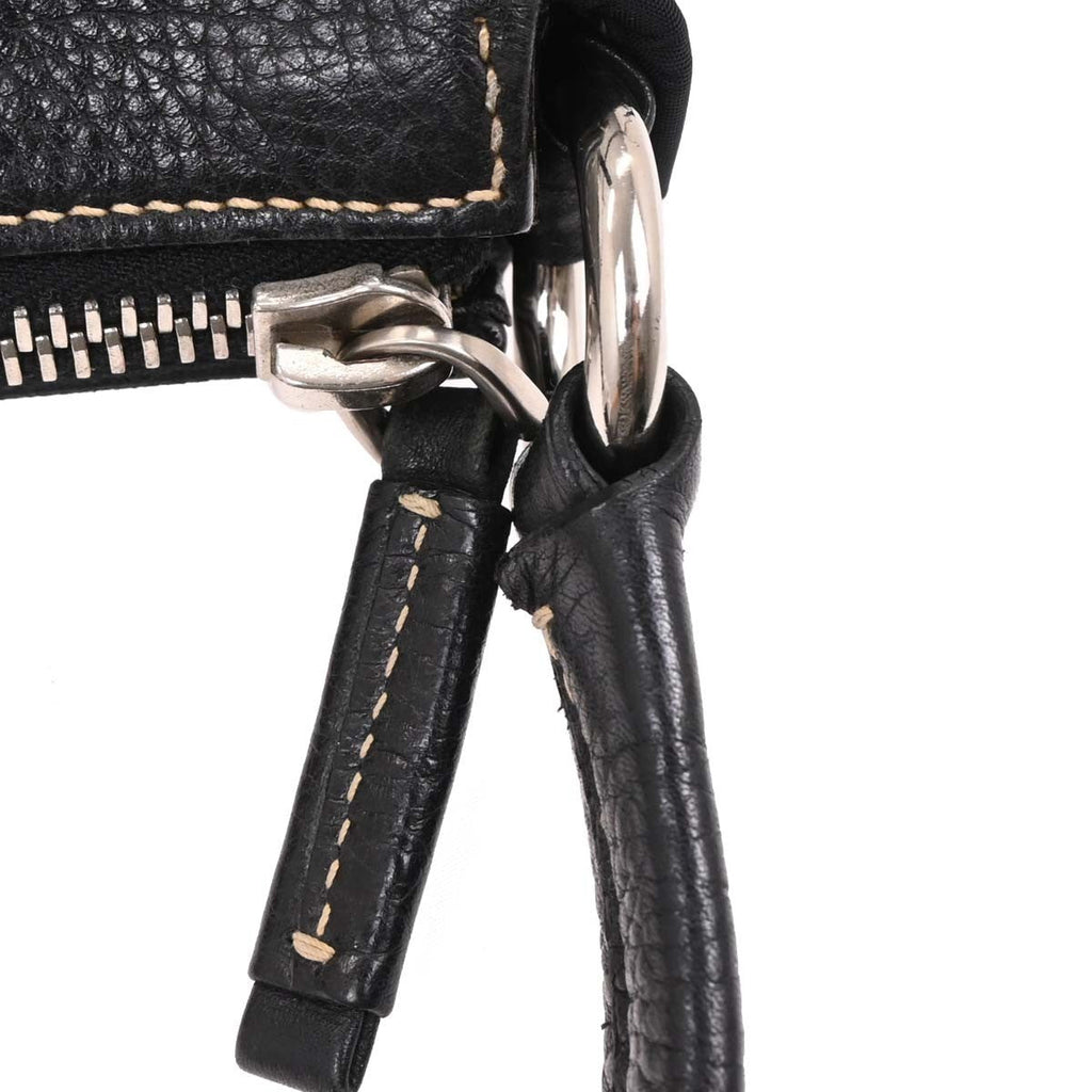 Prada Vintage Shoulder Bag Nylon And Leather Black Nylon Shoulder Bag Bag (Pre-Owned)
