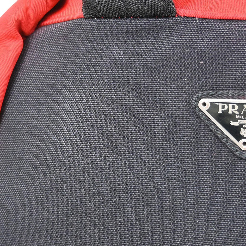 Prada Double Buckle Backpack Tessuto Red Nylon Backpack Bag (Pre-Owned)