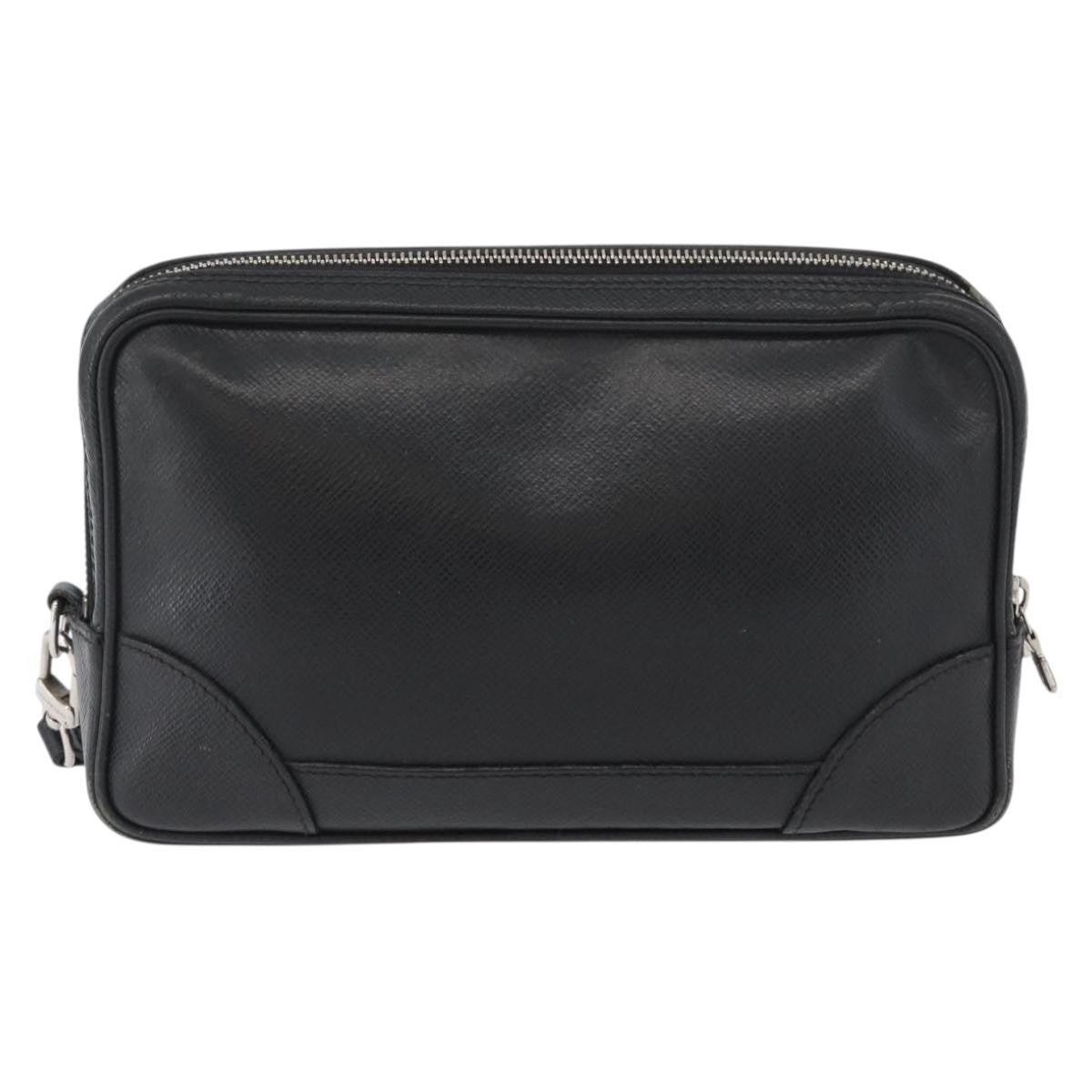 Louis Vuitton Pavel Handbag Taiga Leather Black Leather Clutche & Pouche Bag (Pre-Owned)