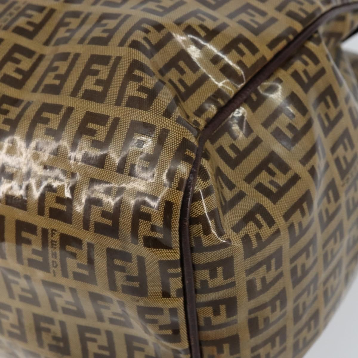 Fendi Zip Tote Canvas Beige Canvas Tote Bag Bag (Pre-Owned)