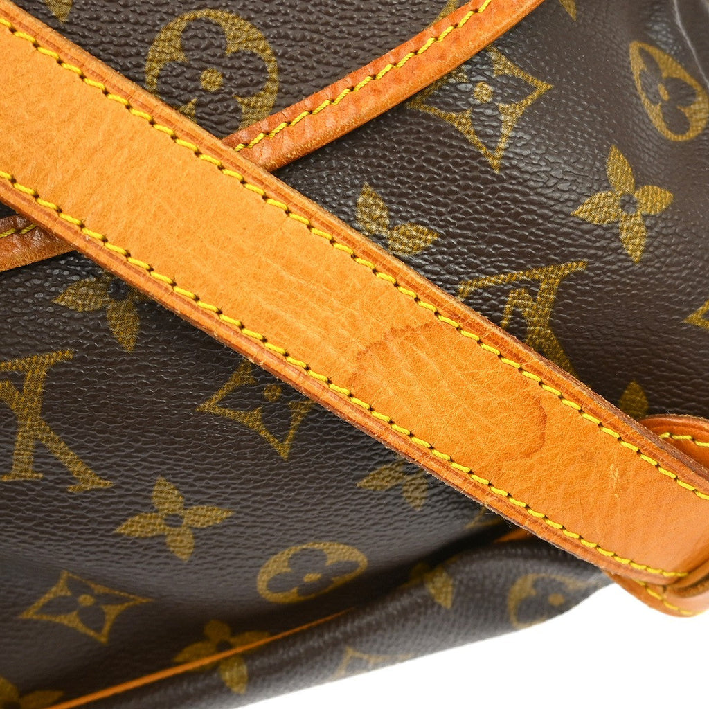 Louis Vuitton Saumur Handbag Monogram Canvas Brown Canvas Shoulder Bag Bag (Pre-Owned)