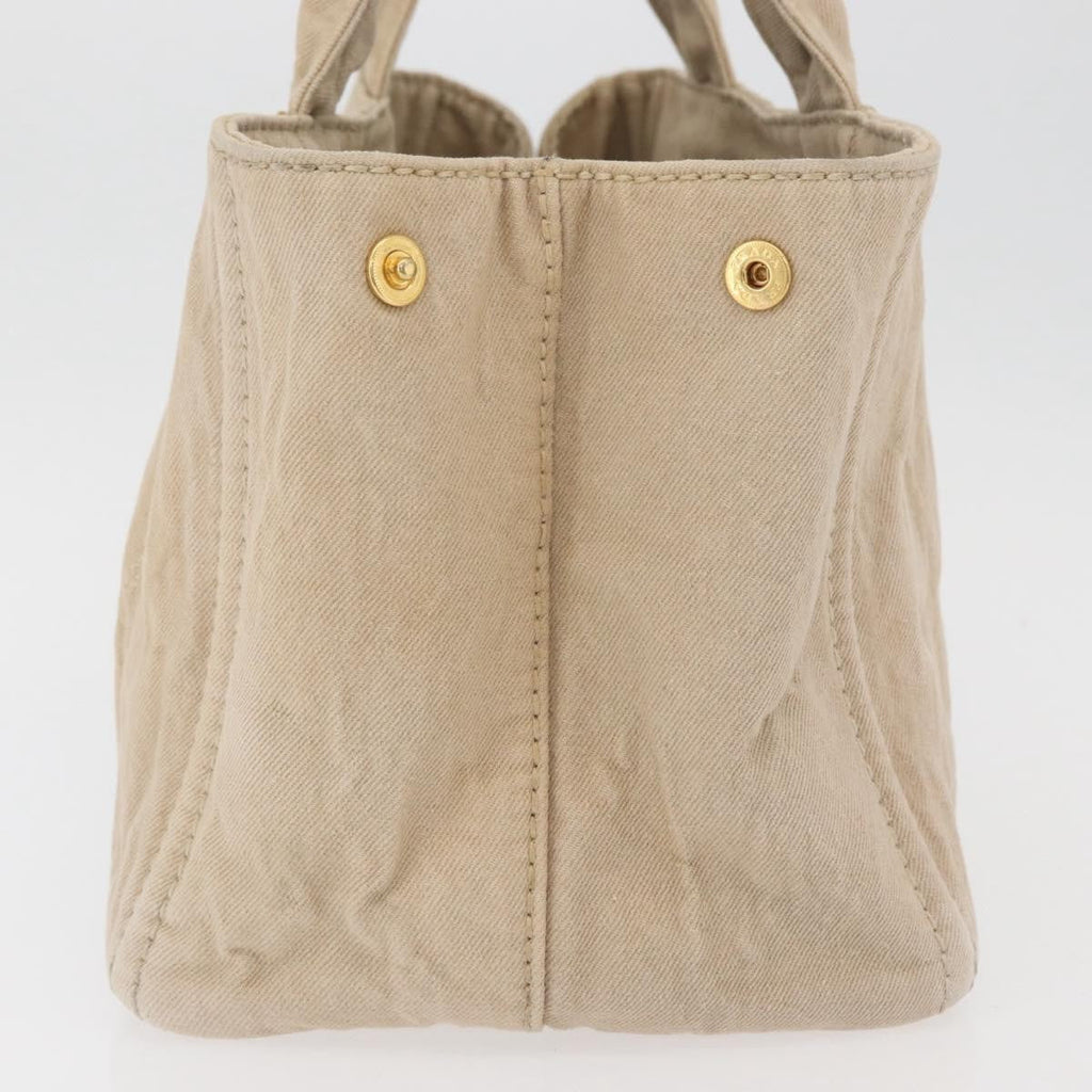 Prada Canapa Tote Canvas Beige Canvas Tote Bag Bag (Pre-Owned)