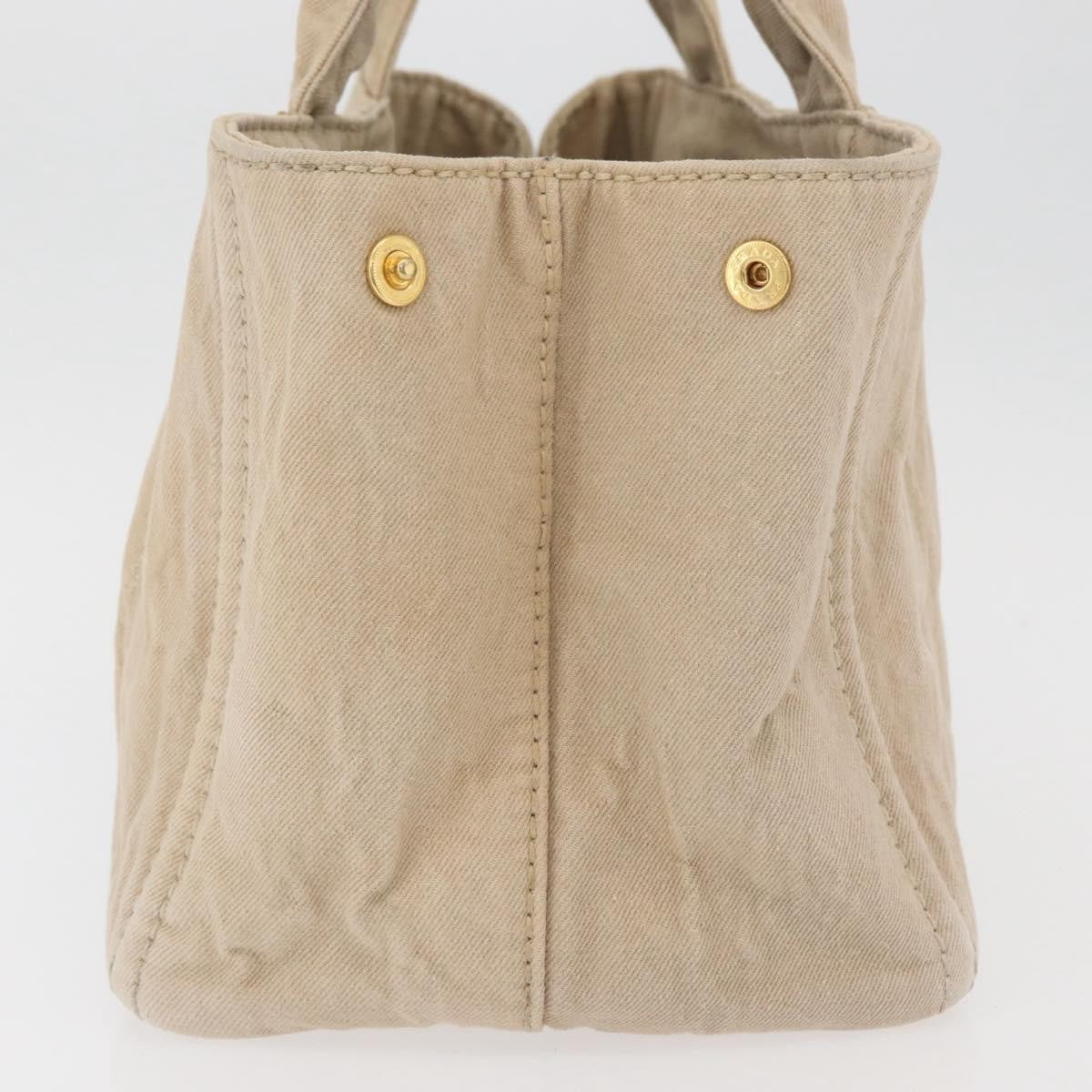Prada Canapa Tote Canvas Beige Canvas Tote Bag Bag (Pre-Owned)