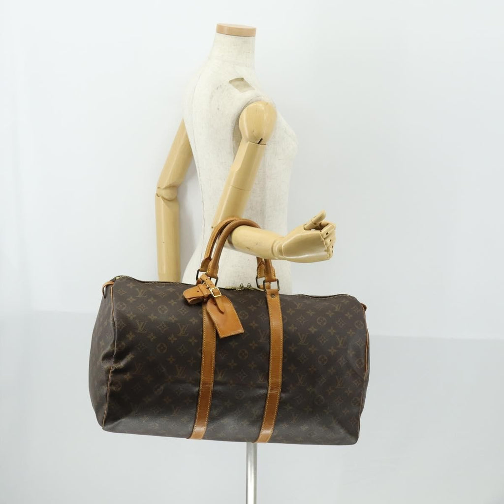 Louis Vuitton Keepall Bag Monogram Canvas Brown Canvas Travel Bag Bag (Pre-Owned)