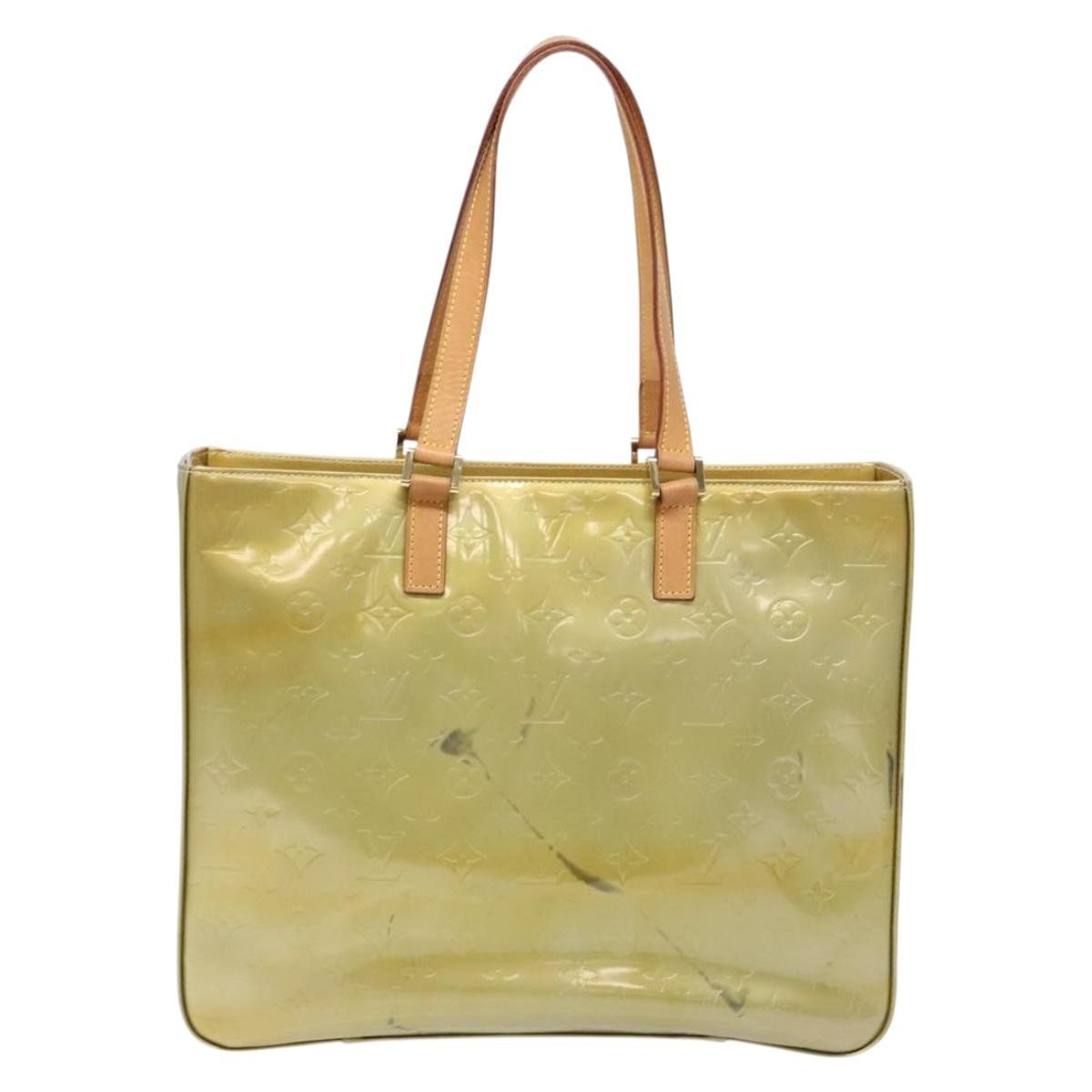 Louis Vuitton Columbus Handbag Monogram Vernis Beige Patent_Leather Tote Bag Bag (Pre-Owned)