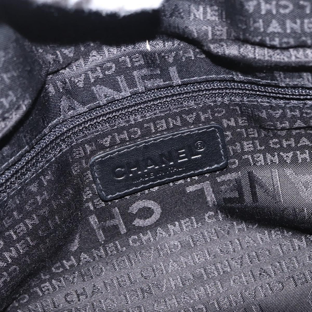 Chanel Square Stitch Boston Bag Quilted Nylon Black Nylon Travel Bag Bag (Pre-Owned)