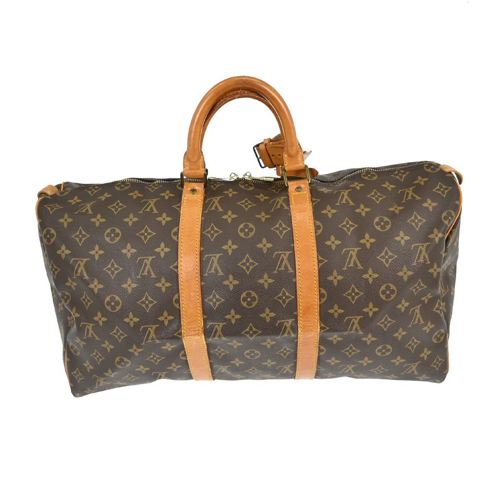Louis Vuitton Keepall Bag Monogram Canvas Brown Canvas Travel Bag Bag (Pre-Owned)