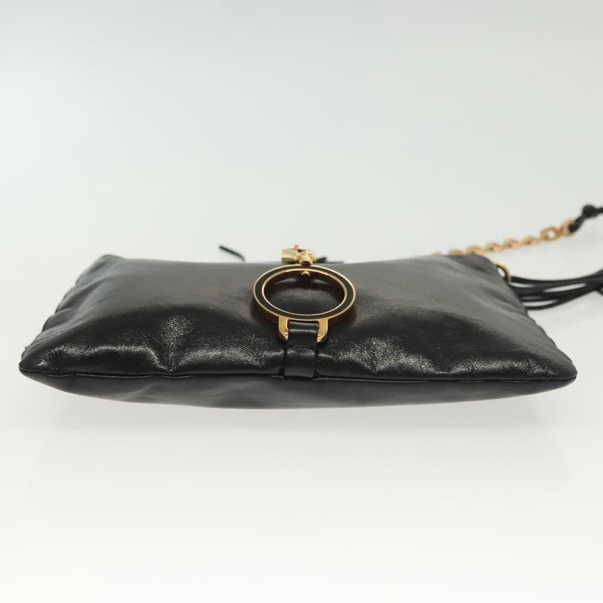 Prada Bow Shoulder Bag Vernice Saffiano Leather Black Leather Bag (Pre-Owned)