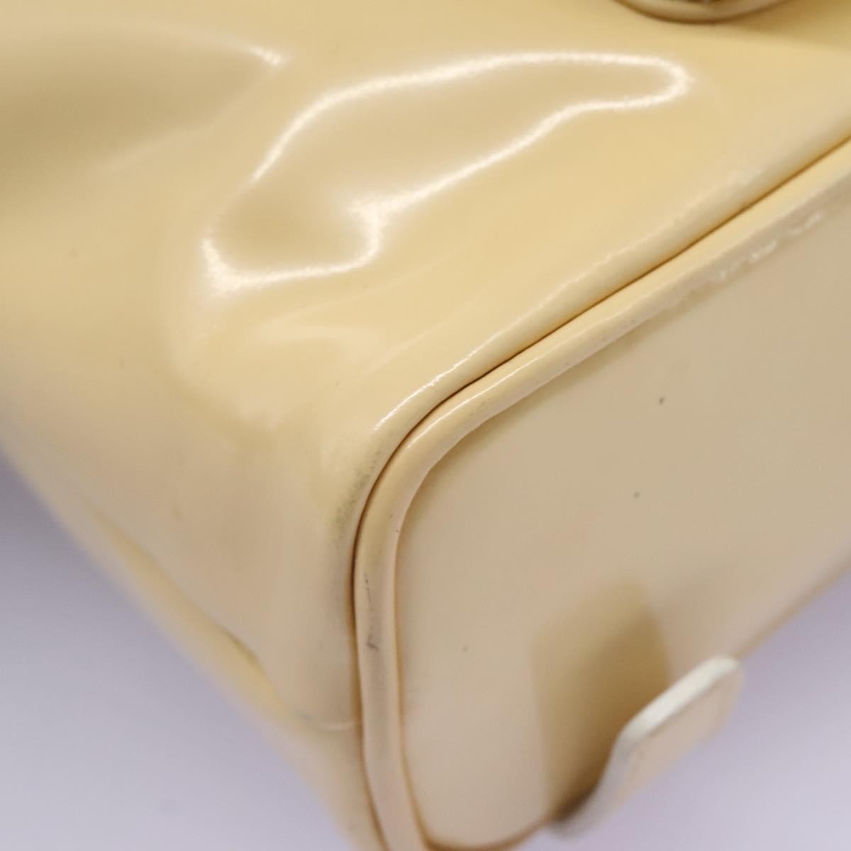 Gucci Vintage Bamboo Backpack Patent Beige Patent_Leather Backpack Bag (Pre-Owned)