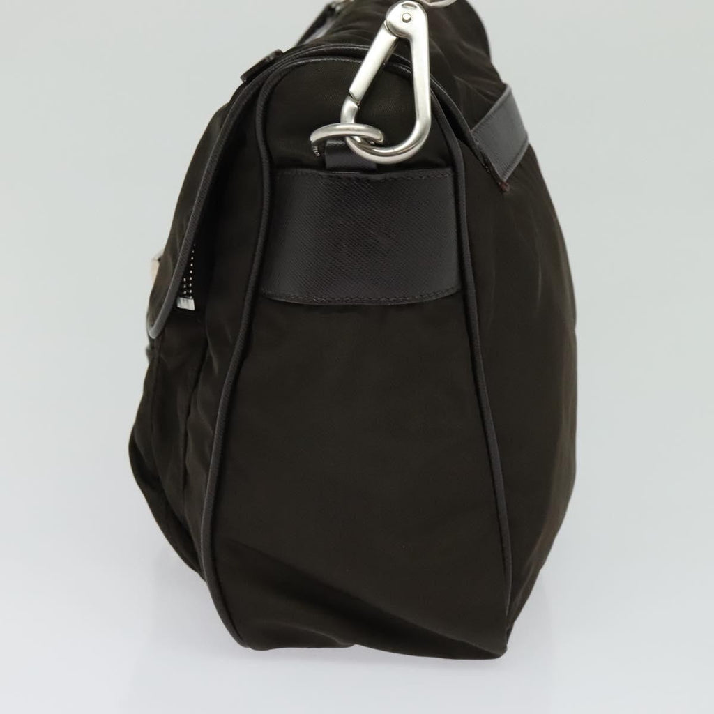 Prada Vintage Flap Shoulder Bag Nylon Khaki Nylon Shoulder Bag Bag (Pre-Owned)