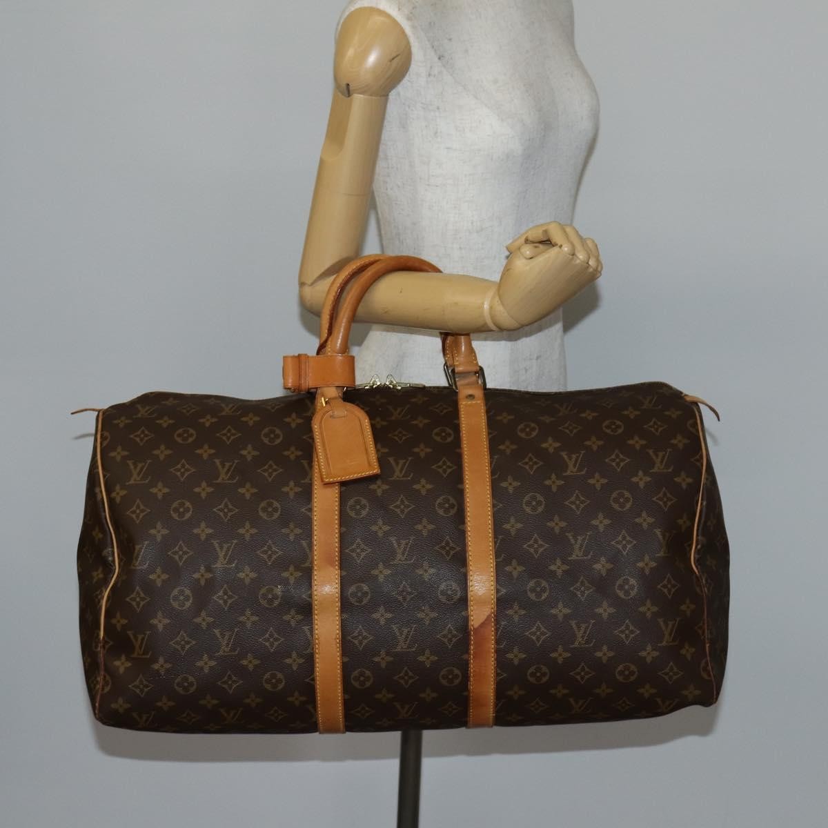 Louis Vuitton Keepall Bag Monogram Canvas Brown Canvas Travel Bag Bag (Pre-Owned)