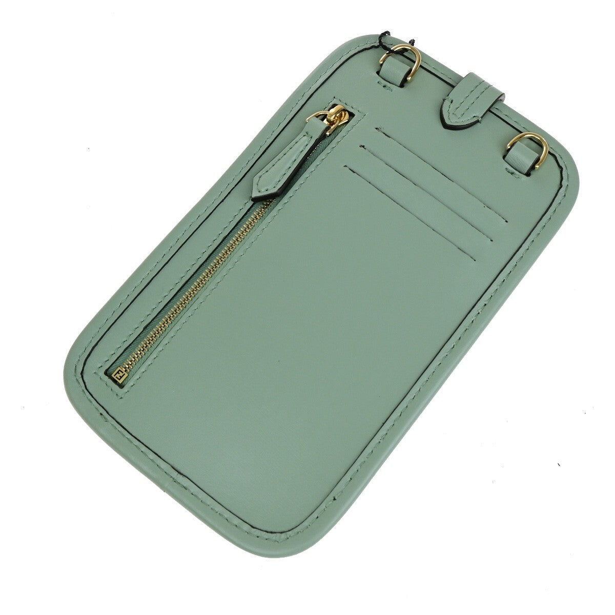 Fendi Smartphone Case Leather Green Leather Bag (Pre-Owned)