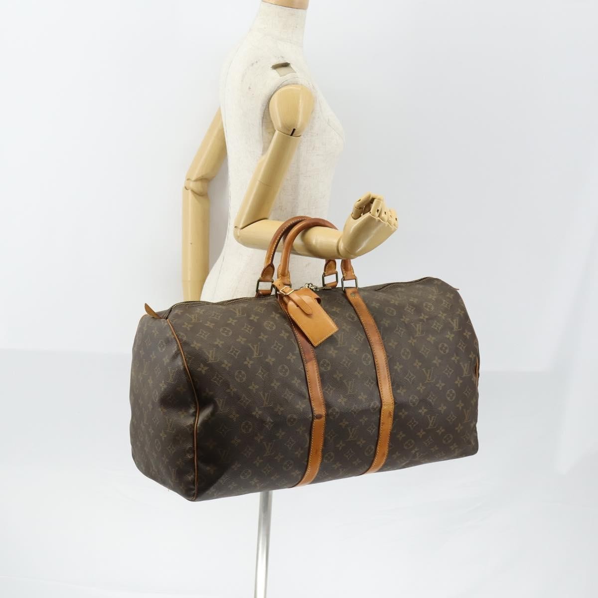 Louis Vuitton Keepall Bag Monogram Canvas Brown Canvas Travel Bag Bag (Pre-Owned)