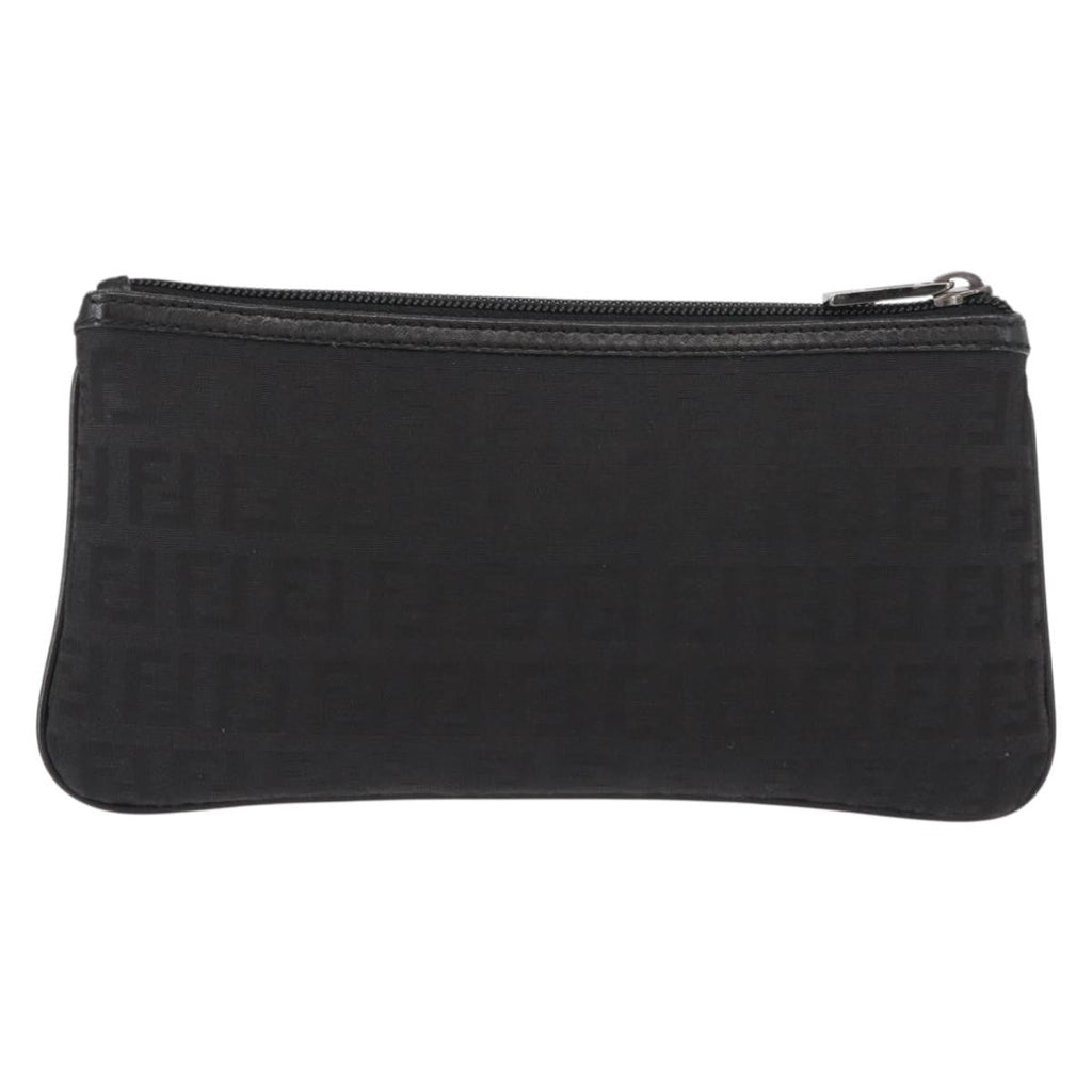 Fendi Ff Logo Pouch Canvas Black Canvas Clutche & Pouche Bag (Pre-Owned)