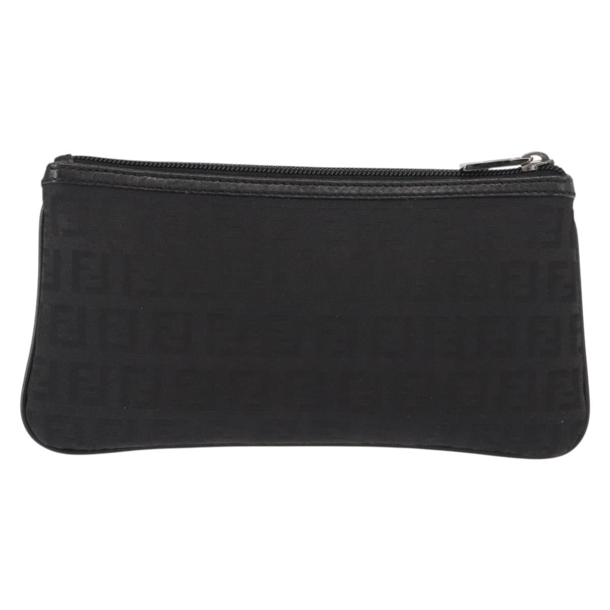 Fendi Ff Logo Pouch Canvas Black Canvas Clutche & Pouche Bag (Pre-Owned)