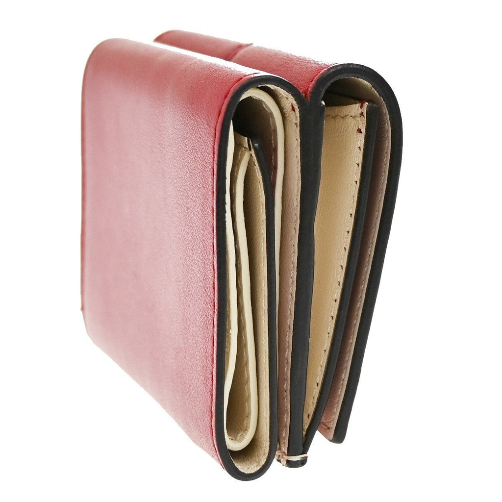 Fendi Peekaboo Wallet Leather Red Leather Wallets Accessory (Pre-Owned)