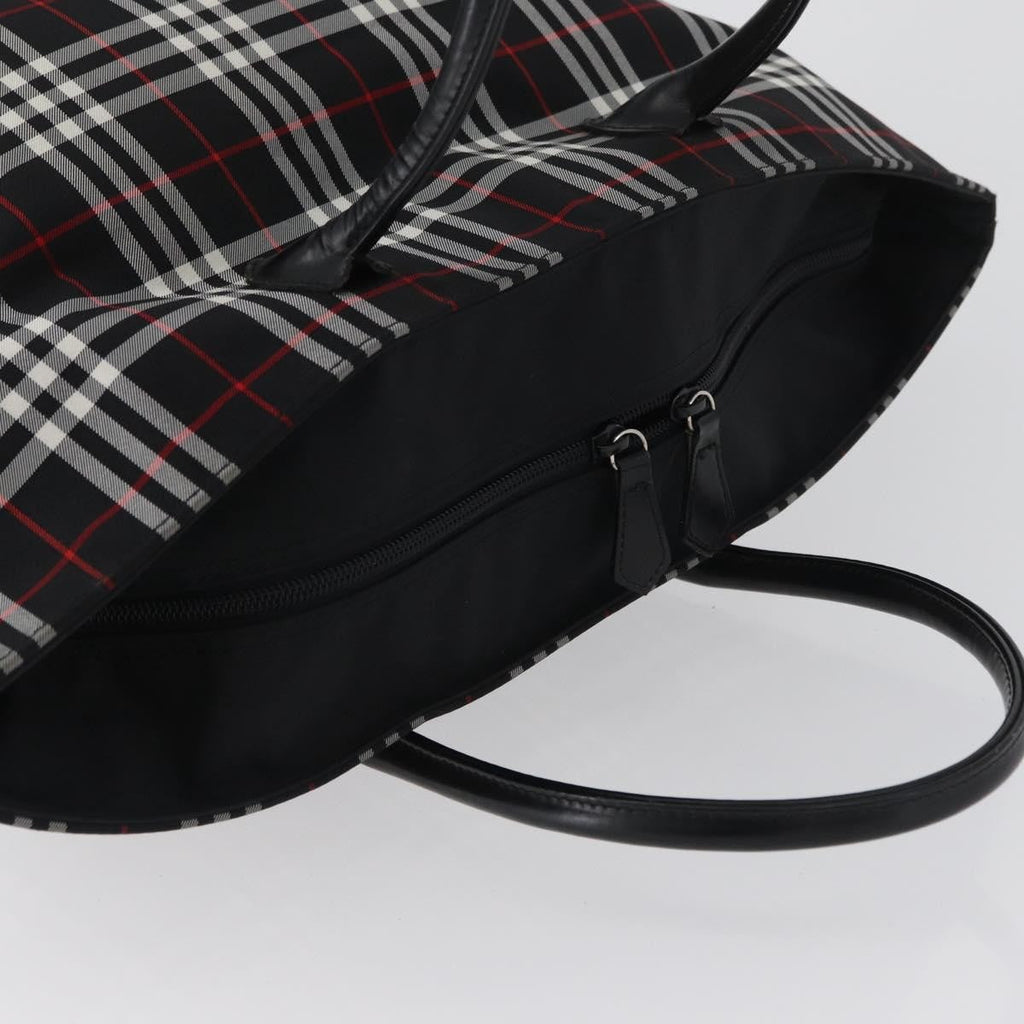 Burberry Nova Check Handbag Nylon Black Nylon Handbag (Pre-Owned)