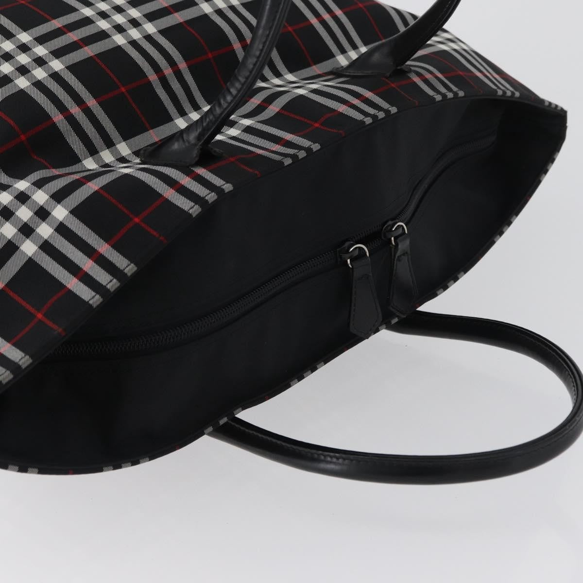 Burberry Nova Check Handbag Nylon Black Nylon Handbag (Pre-Owned)
