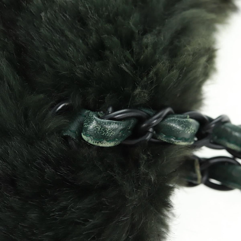 Chanel Chain Tote Lapin Fur Green Fur Tote Bag Bag (Pre-Owned)