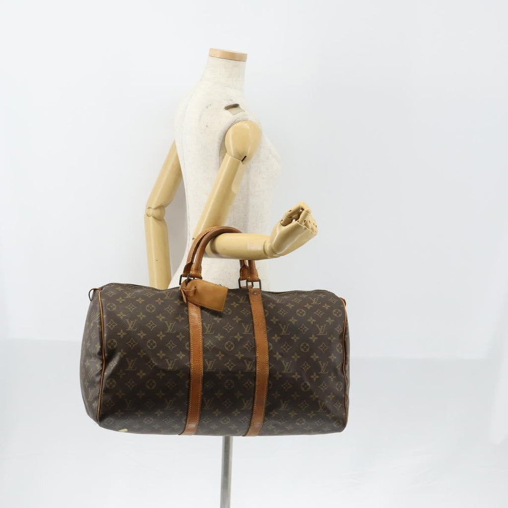 Louis Vuitton Keepall Bag Monogram Canvas Brown Canvas Travel Bag Bag (Pre-Owned)