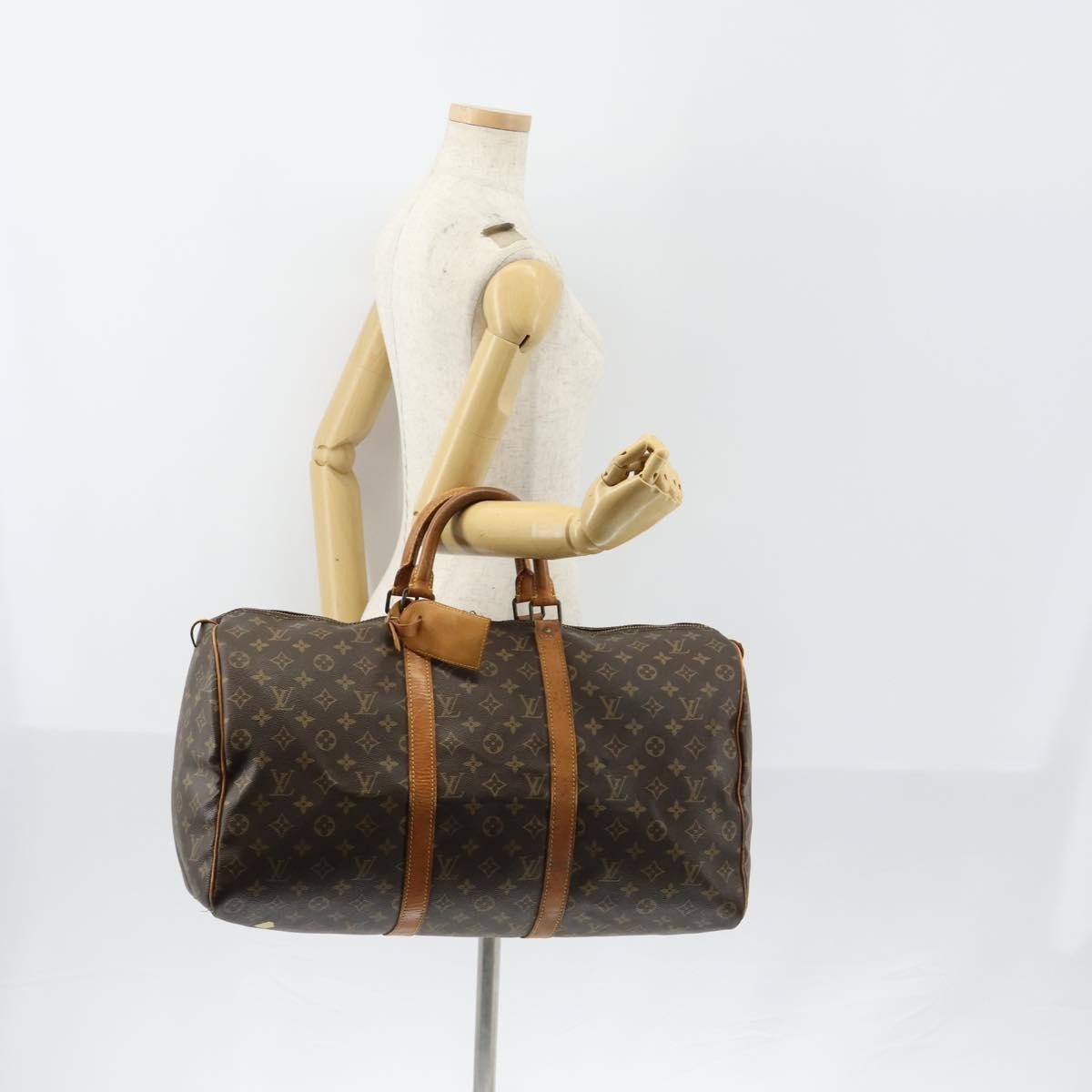 Louis Vuitton Keepall Bag Monogram Canvas Brown Canvas Travel Bag Bag (Pre-Owned)