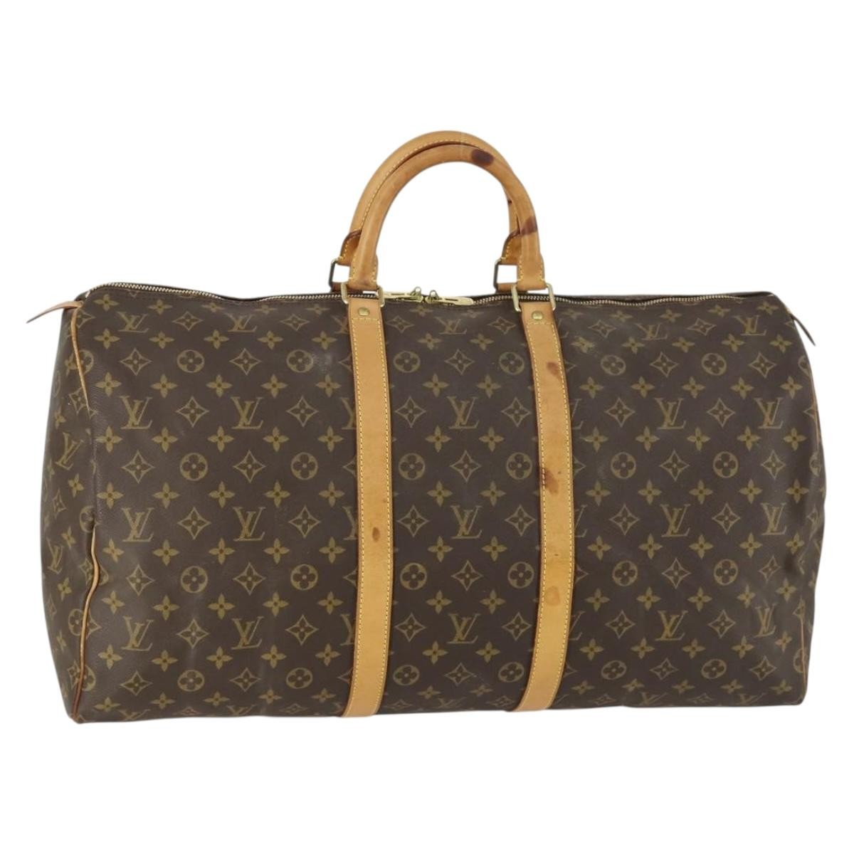 Louis Vuitton Keepall Bag Monogram Canvas Brown Canvas Travel Bag Bag (Pre-Owned)
