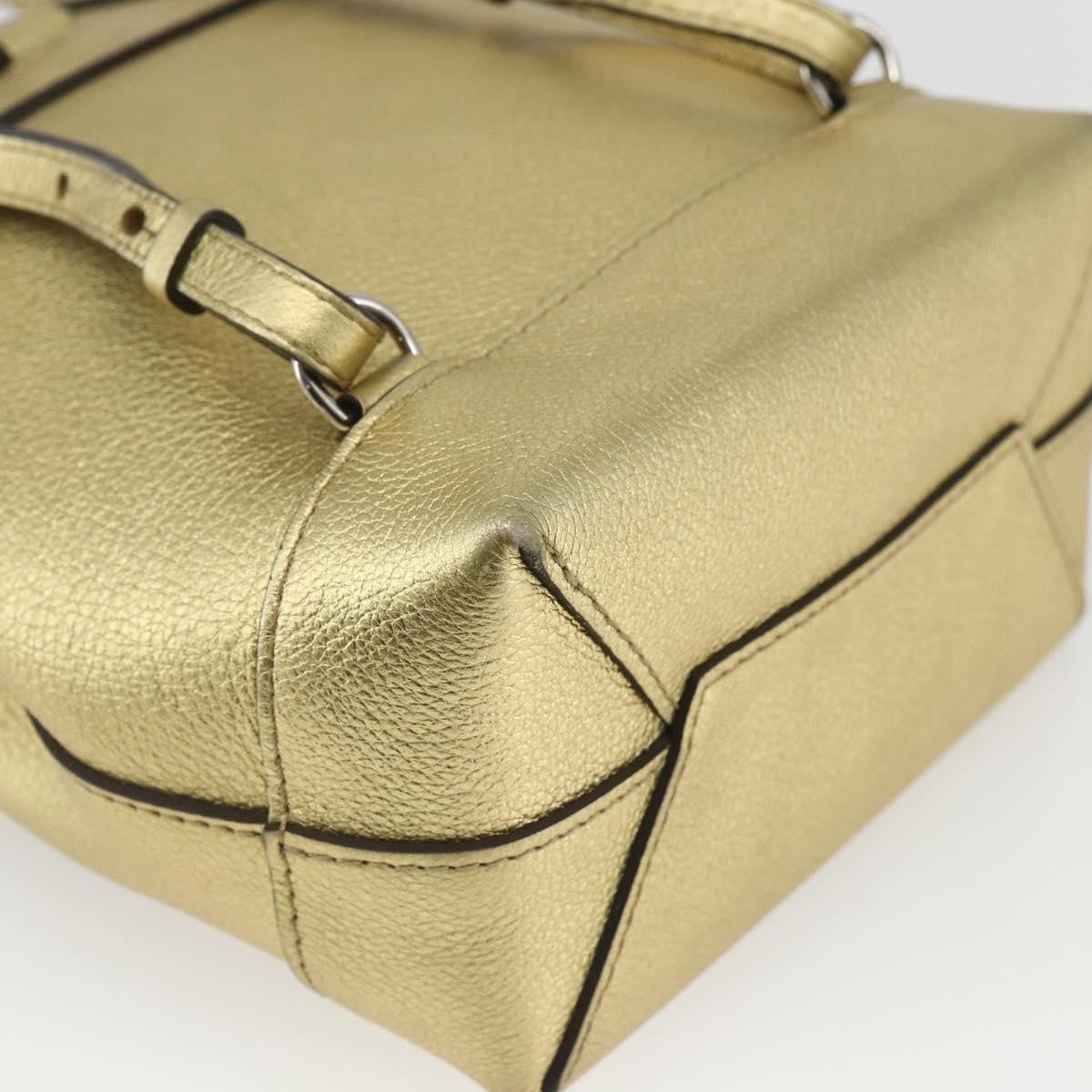 Louis Vuitton Lockme Backpack Leather Gold Leather Backpack Bag (Pre-Owned)