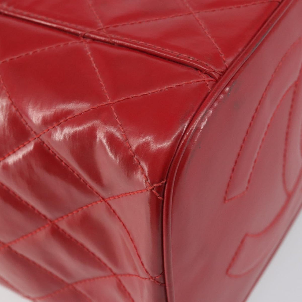 Chanel Vintage Vanity Case Patent Red Patent_Leather Handbag (Pre-Owned)