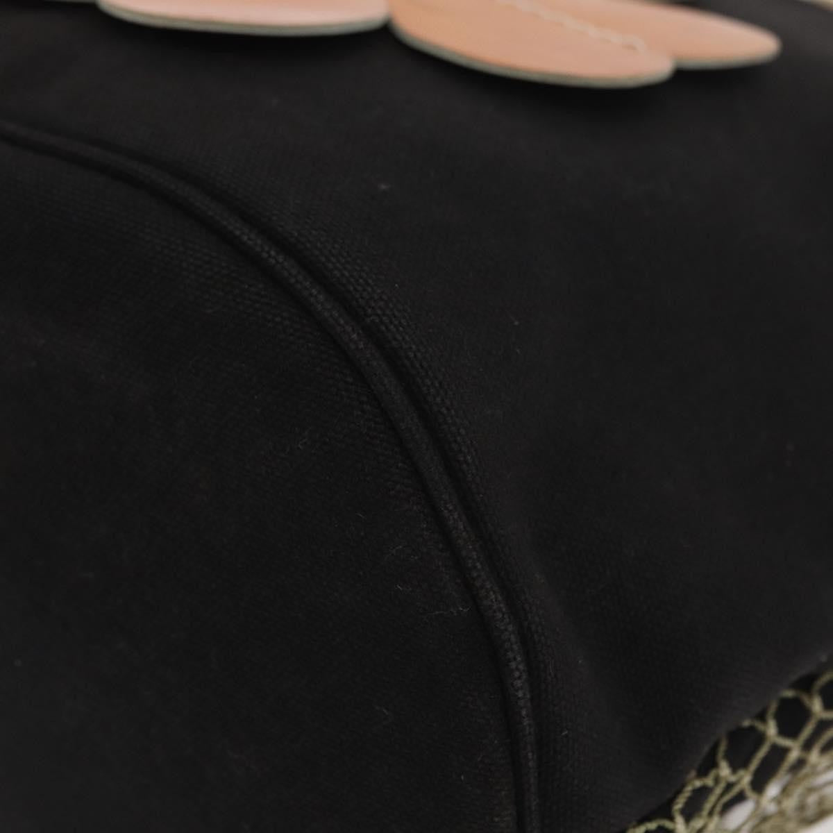 Chanel Camellia Shoulderbag Canvas Black Canvas Shoulder Bag Bag (Pre-Owned)