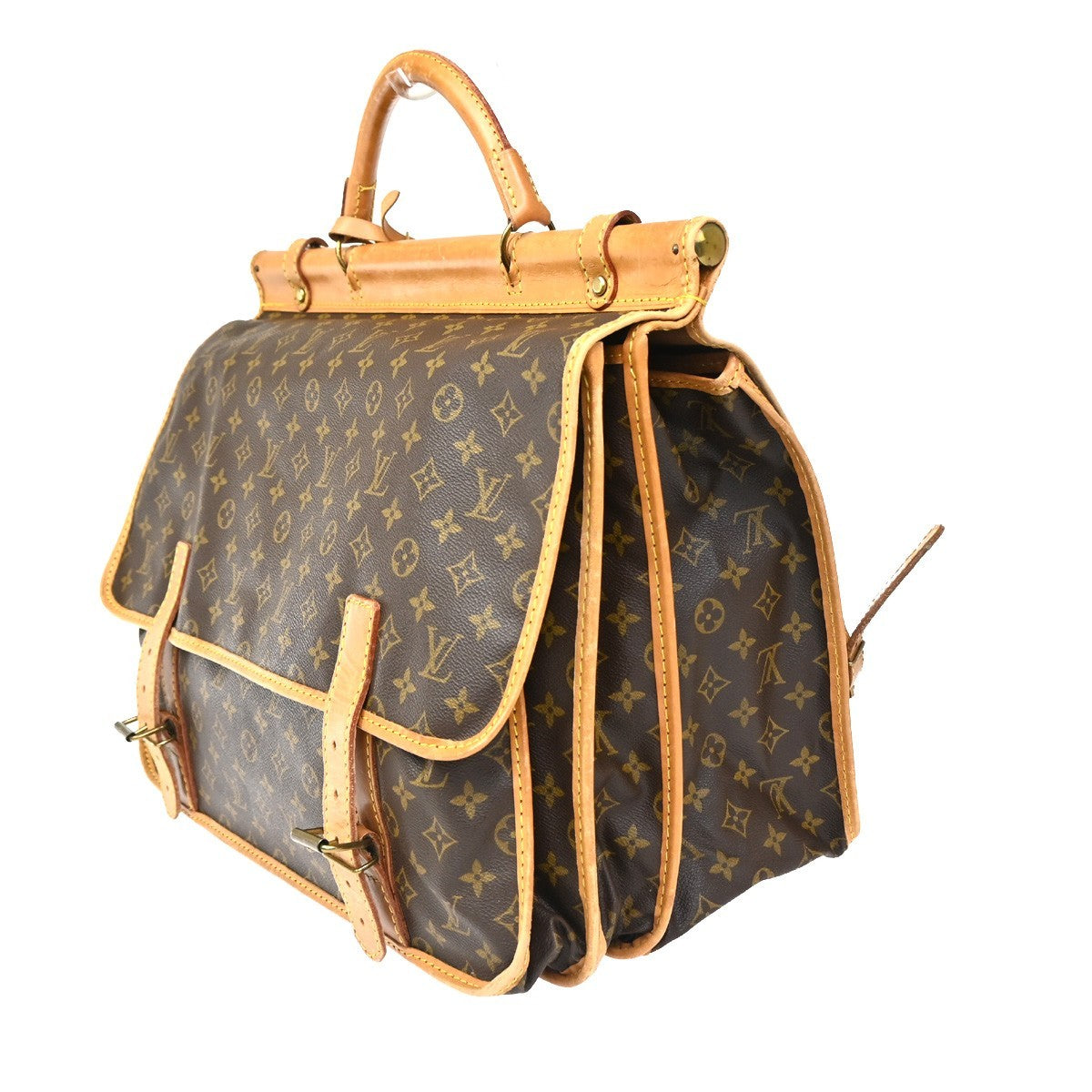 Louis Vuitton Sac Chasse Hunting Bag Monogram Canvas Brown Canvas Briefcase Bag (Pre-Owned)