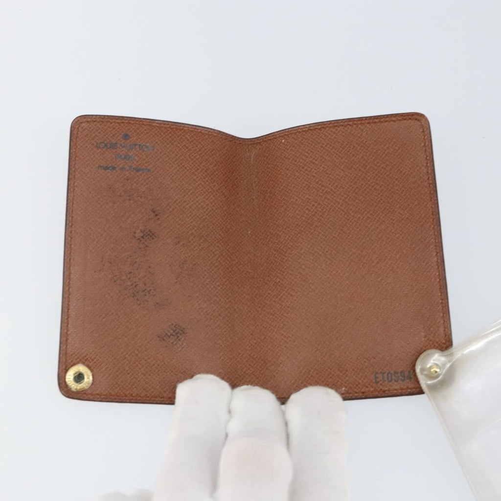 Louis Vuitton Porte Cartes Pression Card Case Monogram Canvas Brown Canvas Card Holders Accessory (Pre-Owned)