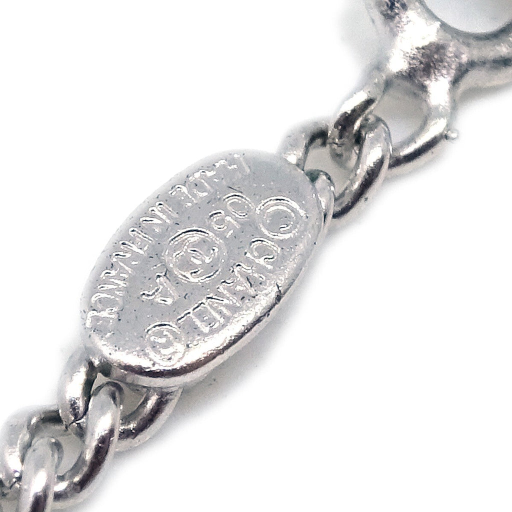 Chanel Cc Logo Pendant Necklace Metal Silver Silver_Plated Necklace Jewelry (Pre-Owned)