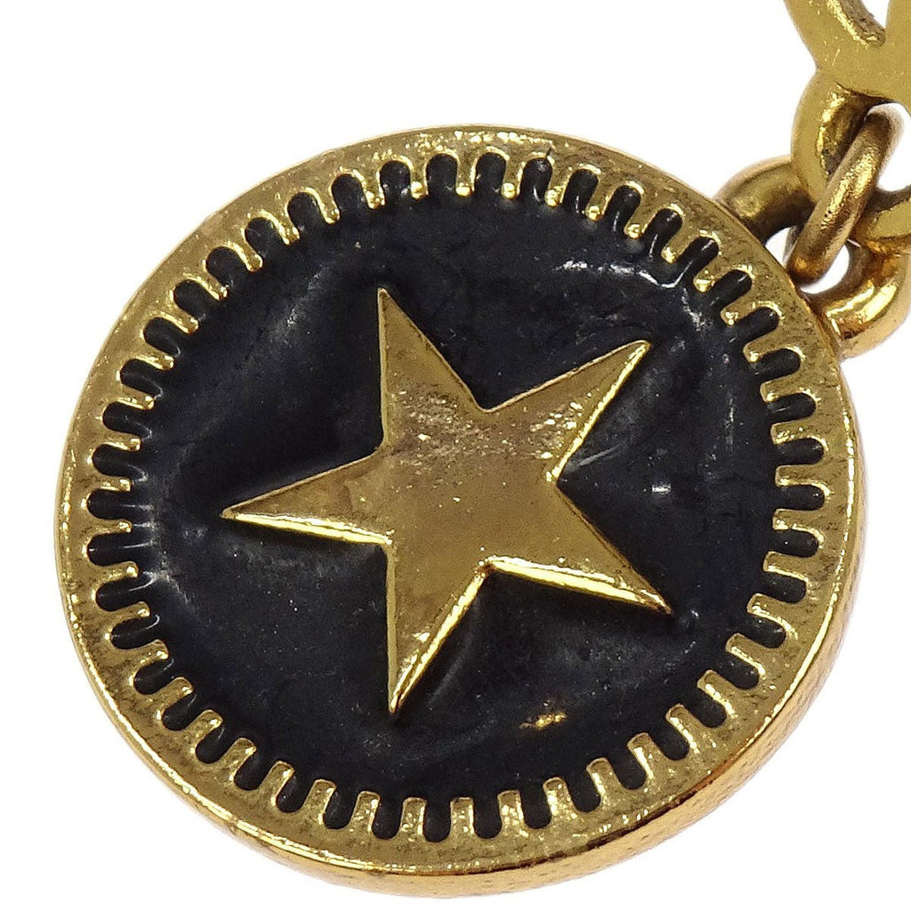 Chanel Cc Star Round Drop Earrings Metal With Resin Gold Gold_Plated Earrings Jewelry (Pre-Owned)