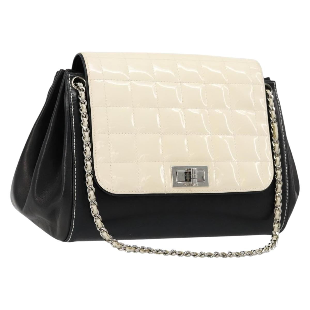 Chanel Chocolate Bar Accordion Reissue Flap Bag Quilted Lambskin Black Leather Handbag (Pre-Owned)