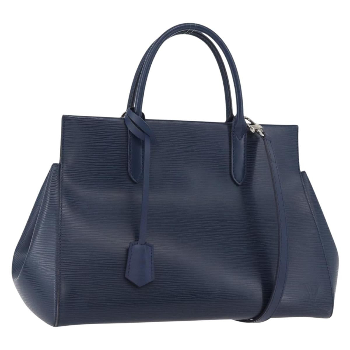 Louis Vuitton Marly Handbag Epi Leather Blue Leather Handbag (Pre-Owned)
