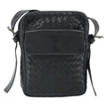 Bottega Veneta Intrecciato Shoulder Bag Leather Black Leather Shoulder Bag Bag (Pre-Owned)