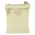 Prada Flat Messenger Bag Tessuto Ecru Nylon Shoulder Bag Bag (Pre-Owned)
