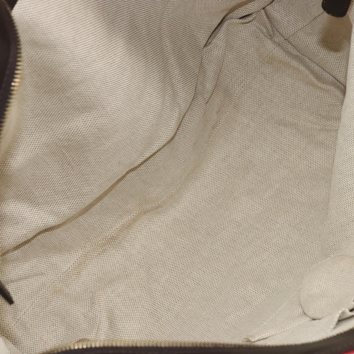 Gucci Original Zip Tote Gg Canvas With Leather Red Canvas Tote Bag Bag (Pre-Owned)