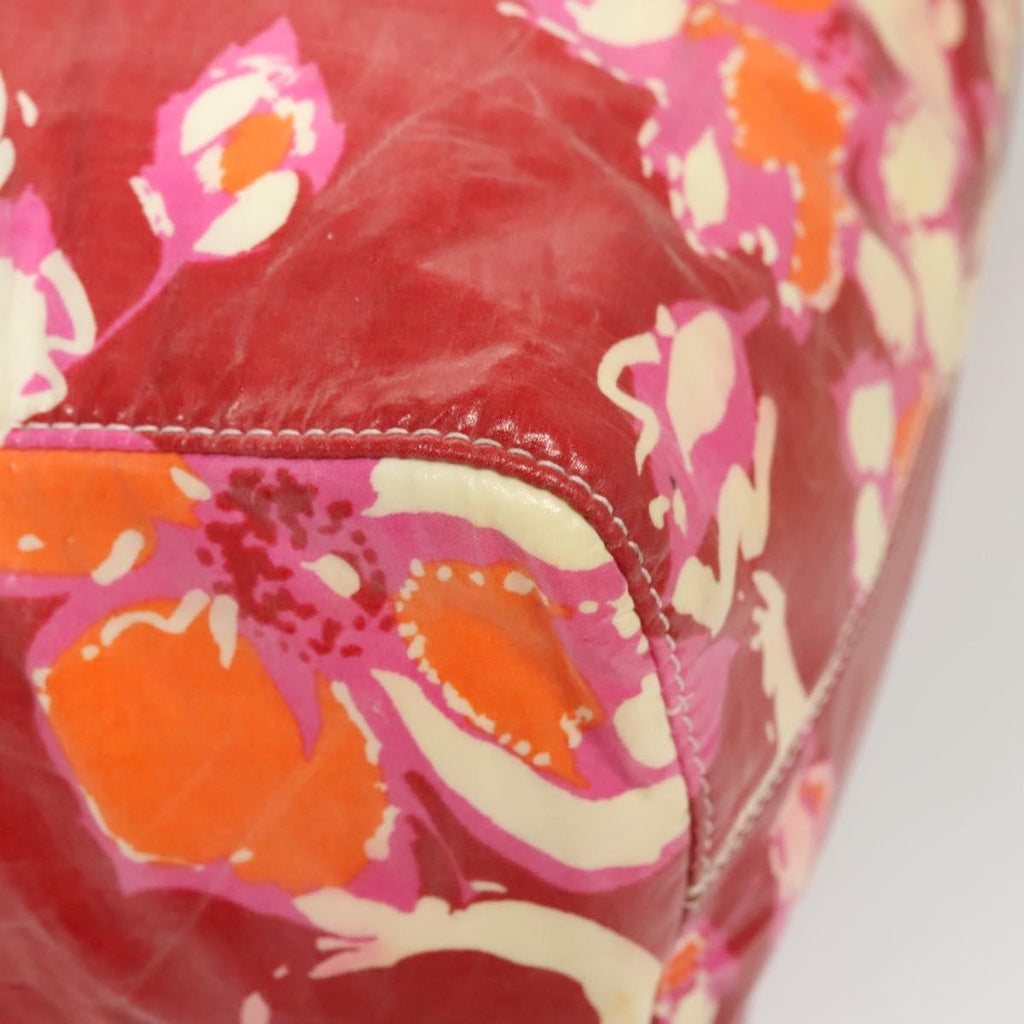 Chanel Vintage Floral Tote Patent Leather Red Patent_Leather Tote Bag Bag (Pre-Owned)