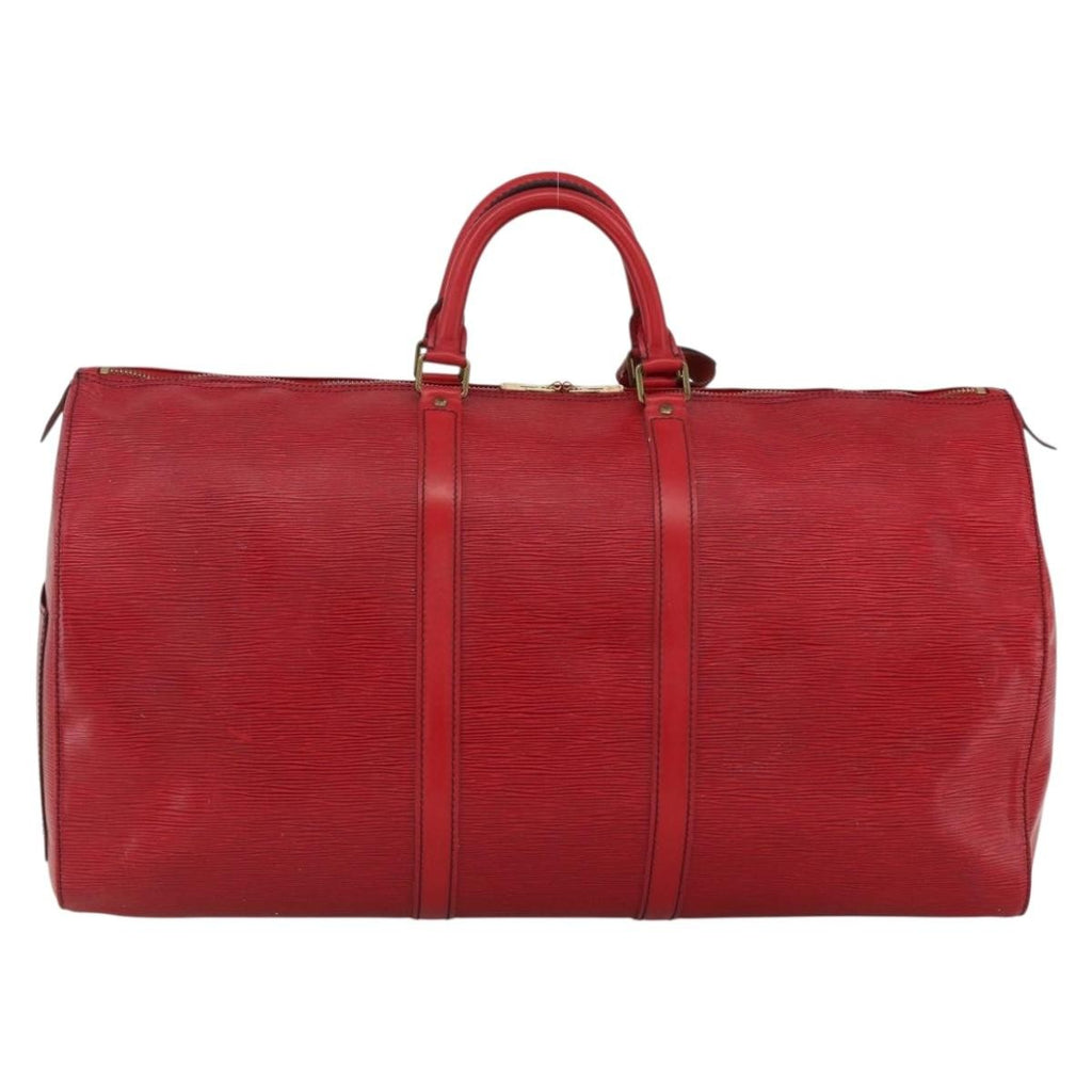 Louis Vuitton Keepall Bag Epi Leather Red Leather Travel Bag Bag (Pre-Owned)