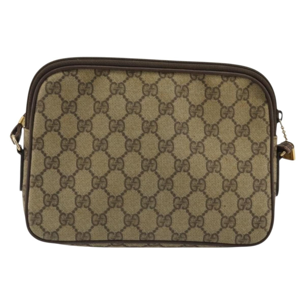 Gucci Gg Supreme Shoulder Bag Canvas Beige Canvas Handbag (Pre-Owned)