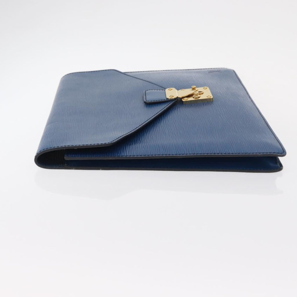 Louis Vuitton Porte-Documents Senateur Bag Epi Leather Blue Leather Clutche & Pouche Bag (Pre-Owned)