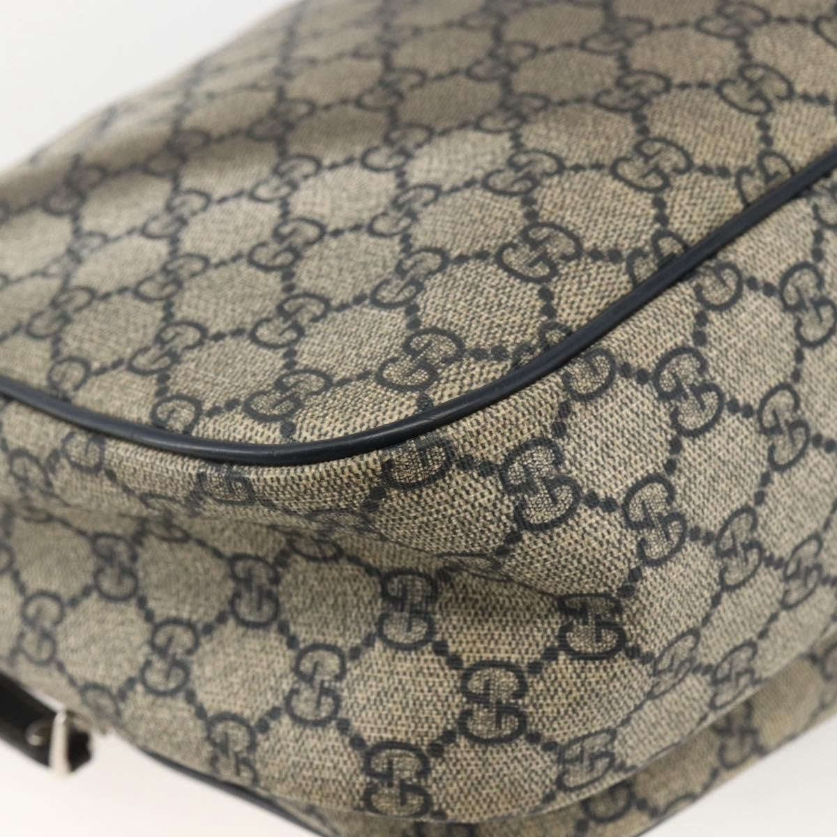 Gucci Double Pocket Messenger Bag Gg Coated Canvas Navy Canvas Shoulder Bag Bag (Pre-Owned)