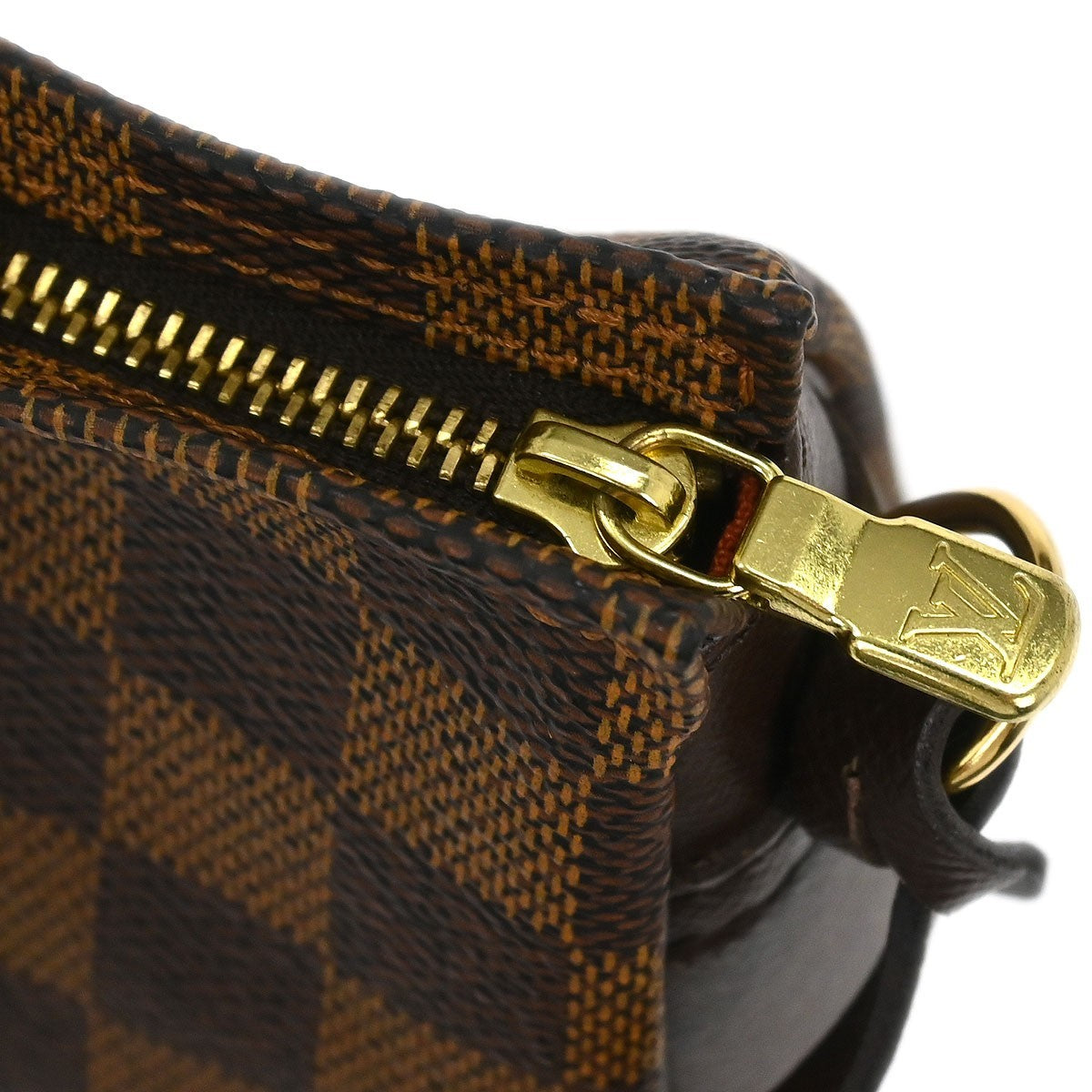 Louis Vuitton Trousse Make Up Bag Damier Canvas Brown Canvas Handbag (Pre-Owned)