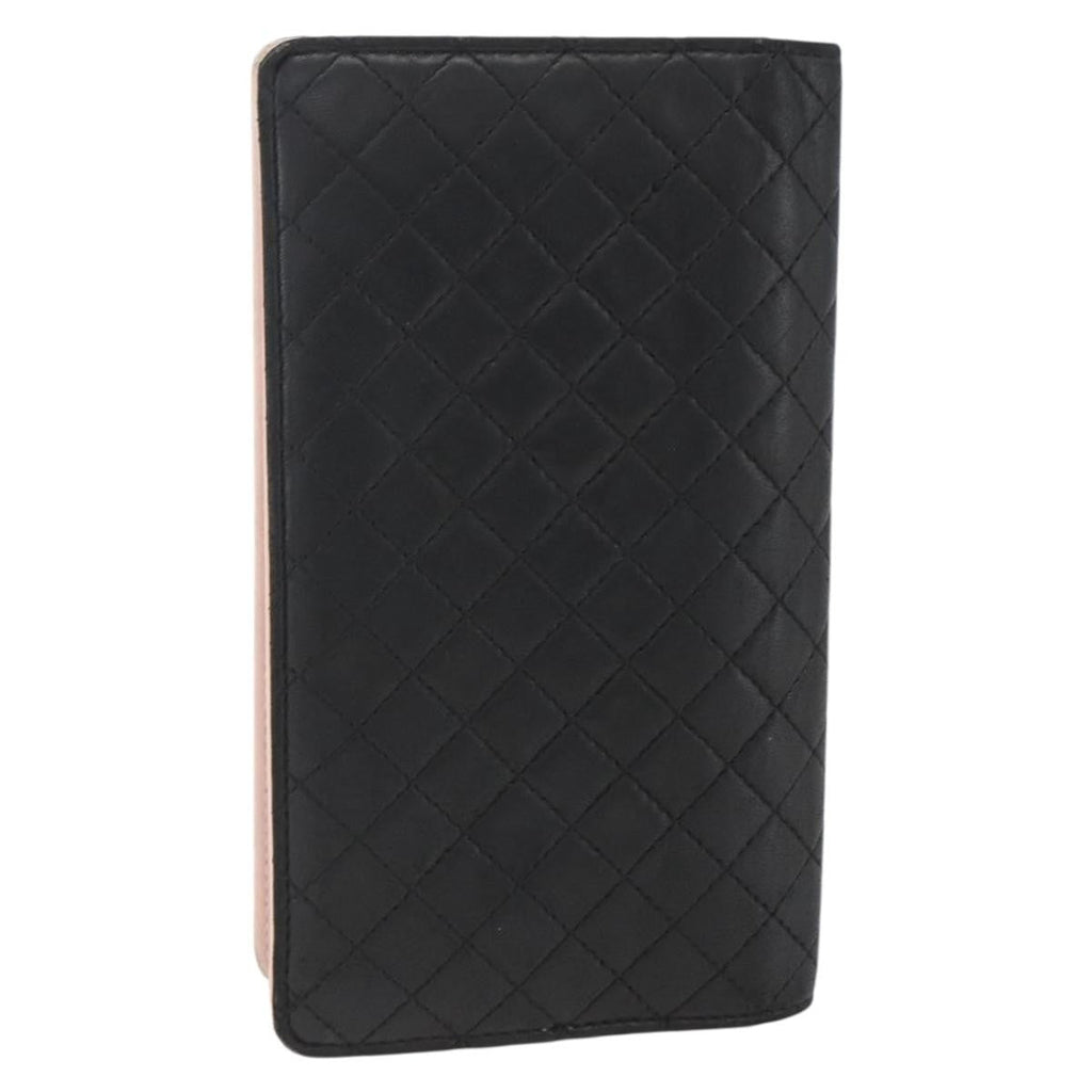 Chanel Vintage Cc Bifold Wallet Leather Black Leather Wallets Accessory (Pre-Owned)