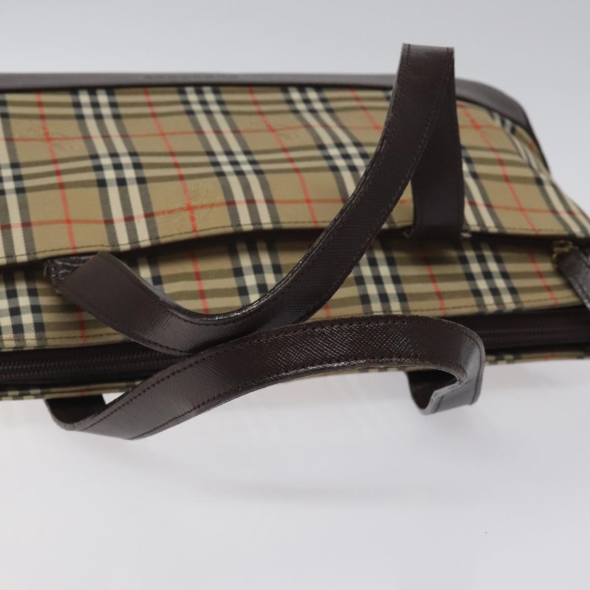 Burberry Nova Check Handbag Nova Check Canvas And Leather Beige Canvas Handbag (Pre-Owned)