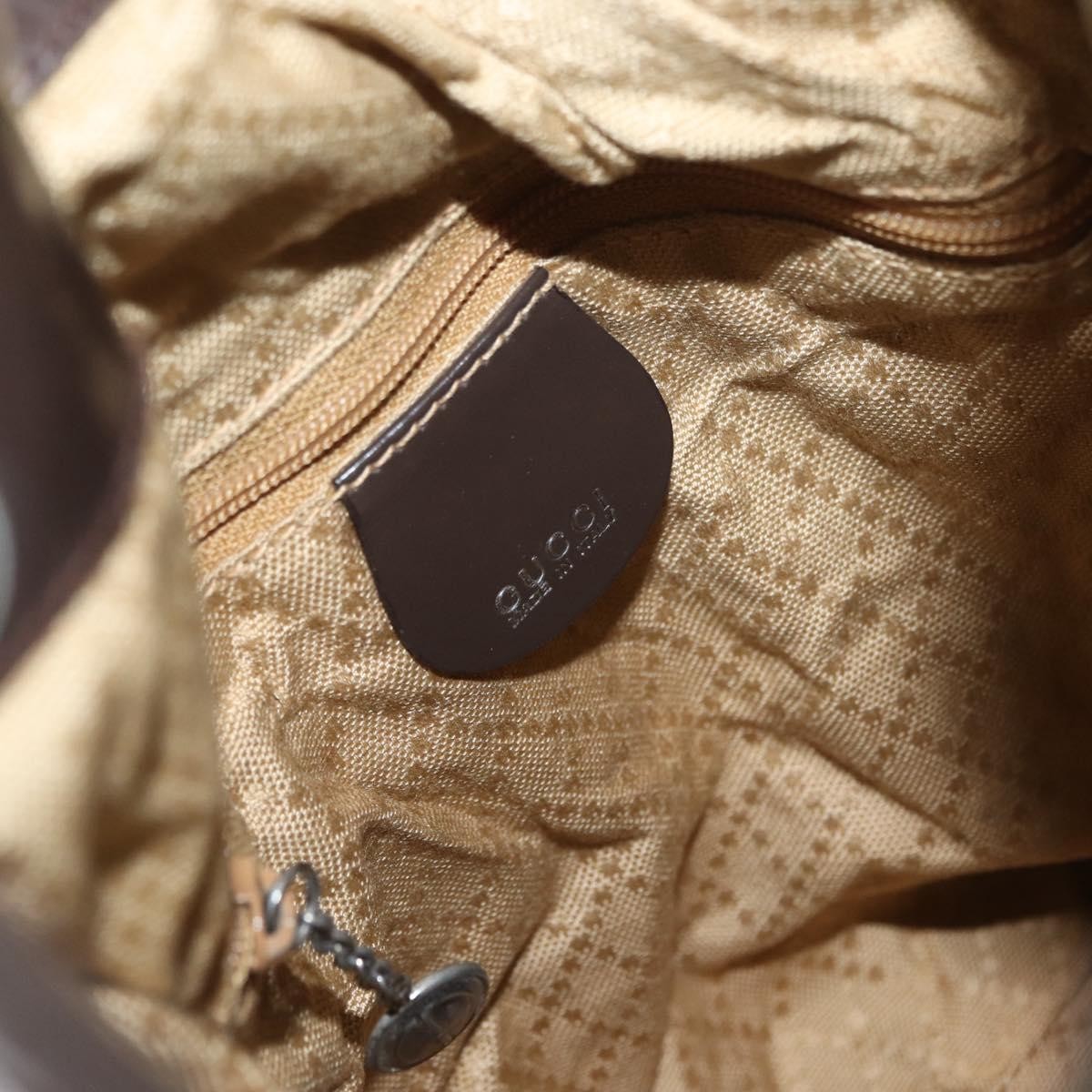 Gucci Vintage Bamboo Bucket Bag Nylon And Leather Khaki Nylon Handbag (Pre-Owned)
