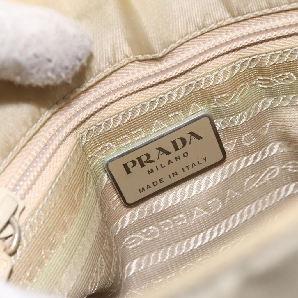 Prada Vintage Tote Tessuto Beige Nylon Tote Bag Bag (Pre-Owned)